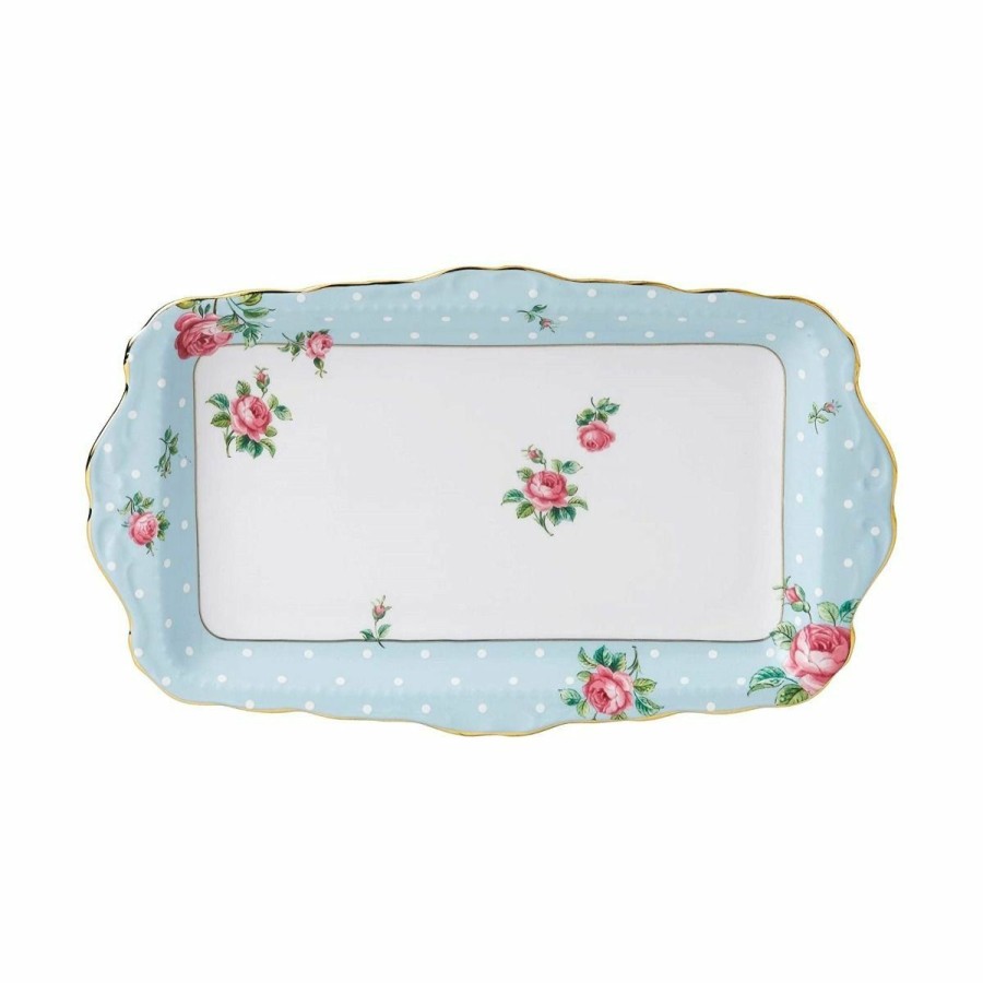 Glassware & Tabletop * | Royal Albert Vintage Collection Sandwich Tray | Polka Blue