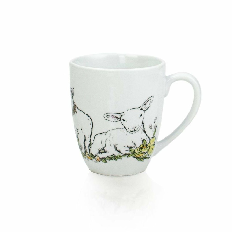 Glassware & Tabletop * | Everything Kitchens Barnyard Baby Animals 12Oz Mug | "Leaping Sheep" Lamb