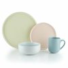 Glassware & Tabletop * | Everything Kitchens Modern Flat 16-Piece Dinnerware Set | Beige, Soft Pink, Stone Gray, Dusty Blue