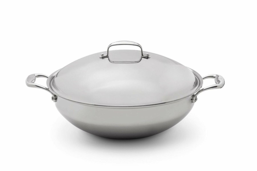 Cooks' Tools * | Heritage Steel Cookware Stainless Steel Wok With Lid | 13.5