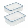 Kitchen * | Lock N Lock Easy Essentials Rectangular 4-Pc. Food Storage Containers, 54-Oz. Clear