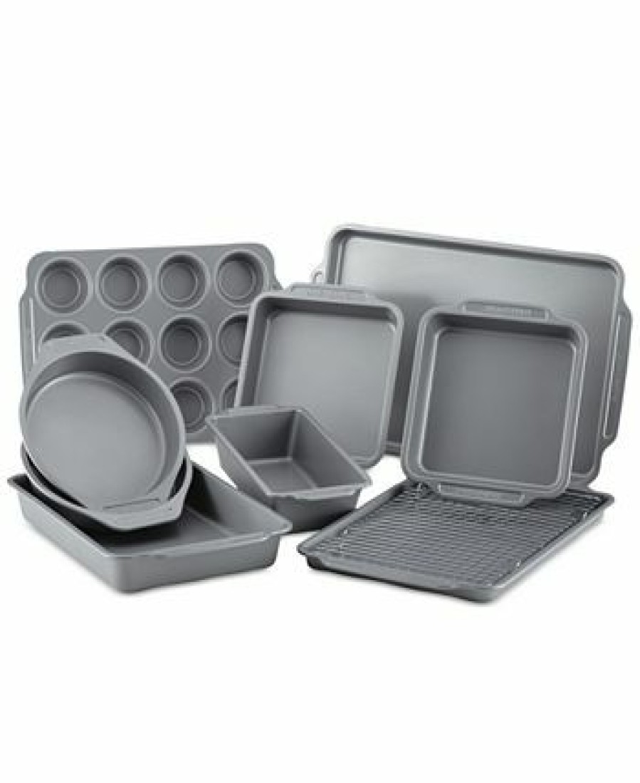 Kitchen * | Farberware Nonstick Bakeware Set With Cooling Rack, 10-Piece Gray