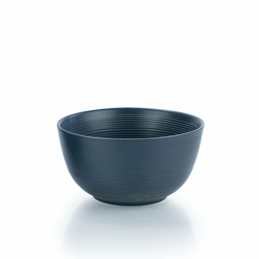 Glassware & Tabletop * | Everything Kitchens Modern Colorful Neutrals Rippled 6 Bowls (Set Of 4) Matte | Charcoal