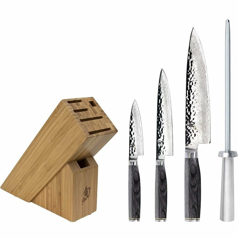 Knives * | Shun Cutlery Shun Premier 5-Piece Starter Set | Grey