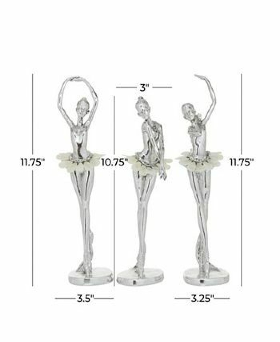 Misc_Gifts * | Rosemary Lane Glam Dancer Sculpture, Set Of 3 Silver-Tone