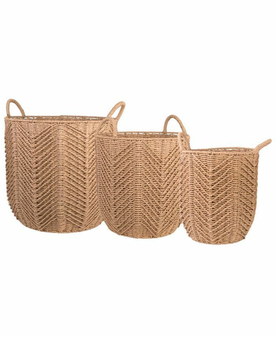 Misc_Gifts * | Home Essentials Zel Round Medium Basket Natural