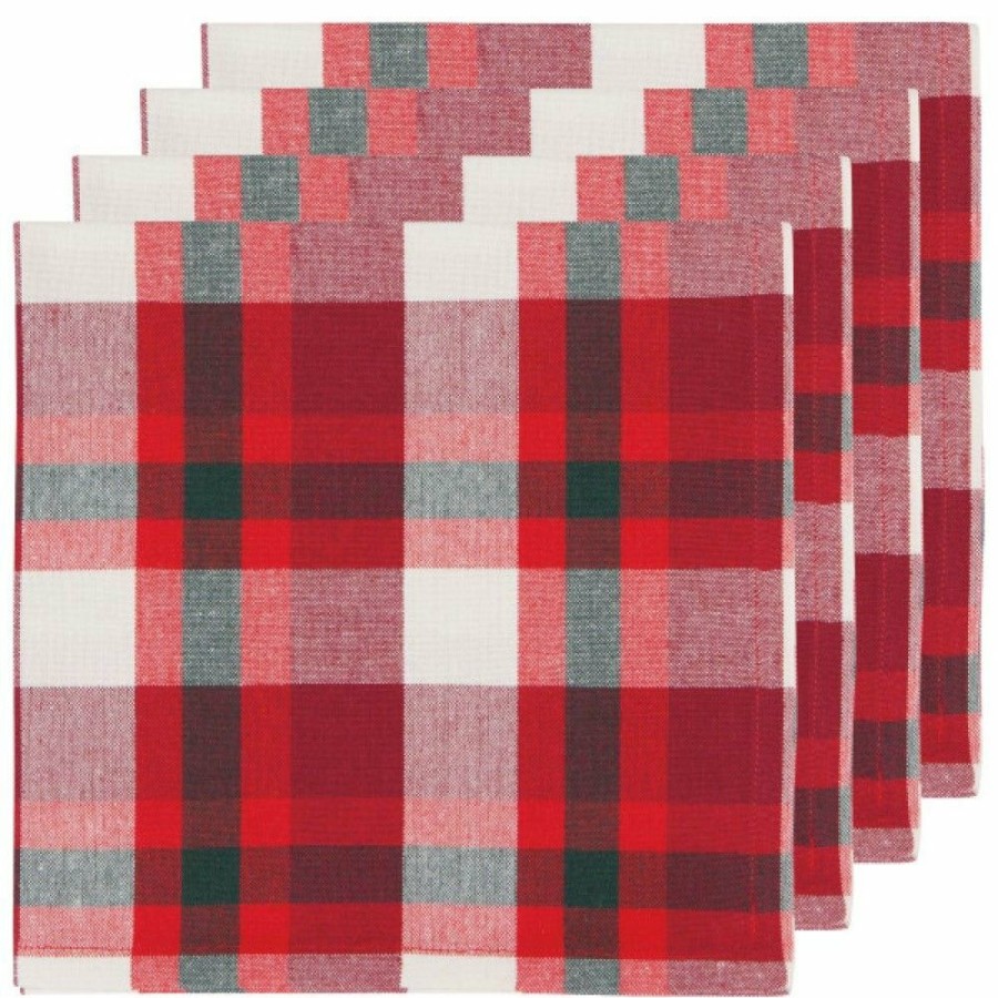 Glassware & Tabletop * | Danica Brands Now Designs By Danica Second Spin 20 Napkins (Set Of 4) | Tannenbaum Plaid