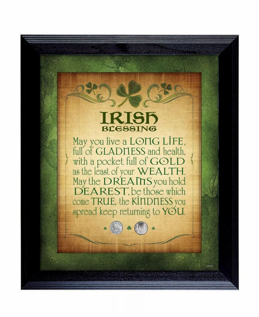 Misc_Gifts * | American Coin Treasures Irish Blessing With 2 Three Pence Wall Frame Multi