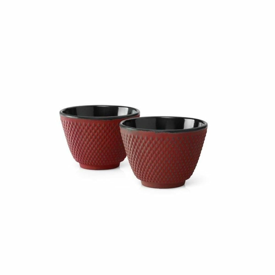 Glassware & Tabletop * | Bredemeijer Xilin Cast Iron Tea Mugs Set Of 2 | Red