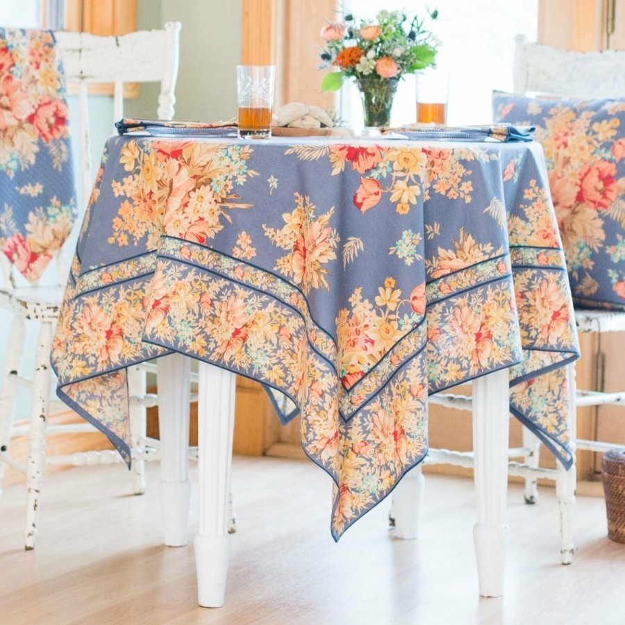 Glassware & Tabletop * | April Cornell 54 X 54 Charming Breakfast Tablecloth | Vintage Denim