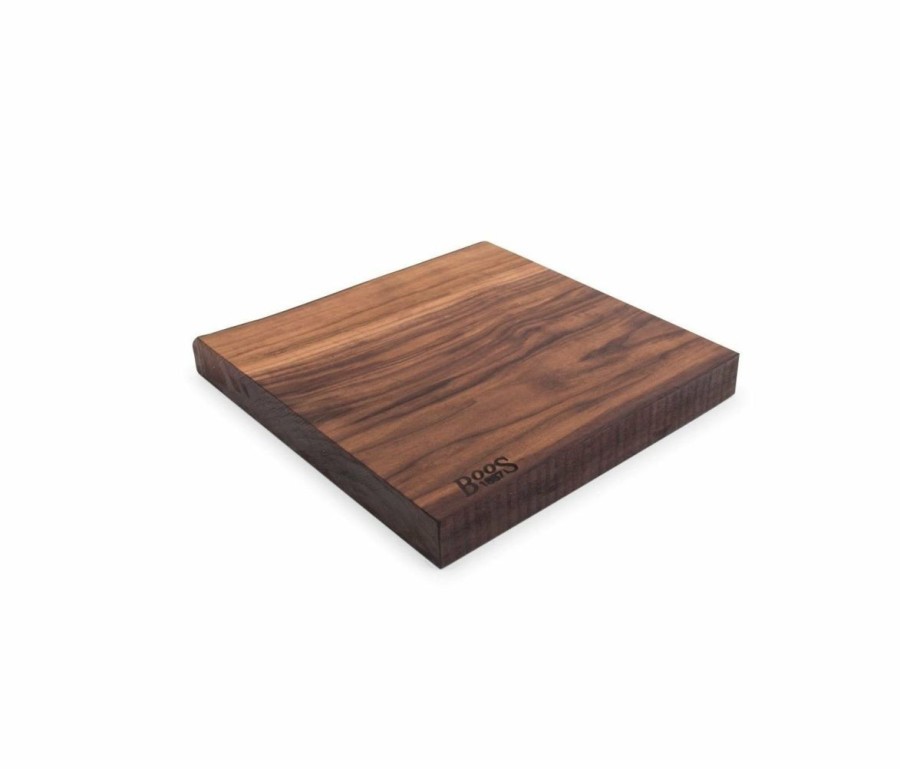 Knives * | John Boos 1887 Rustic Edge Walnut Cutting Board 13 X12