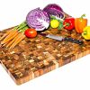 Knives * | Teakhaus End Grain Carving Board W/Hand Grip (Rectangle) | 24 X 18 X 1.5