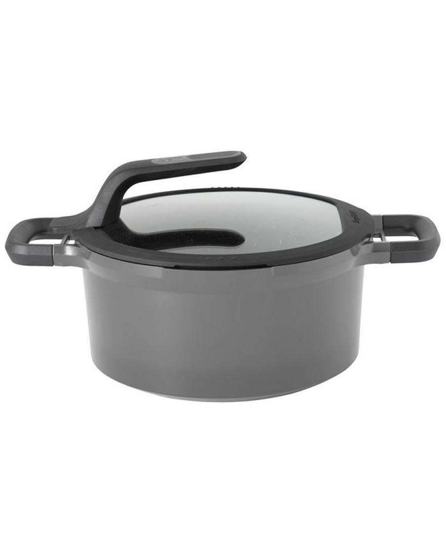 Kitchen * | Berghoff Gem Collection Nonstick 3.3-Qt, Covered Stockpot Gray