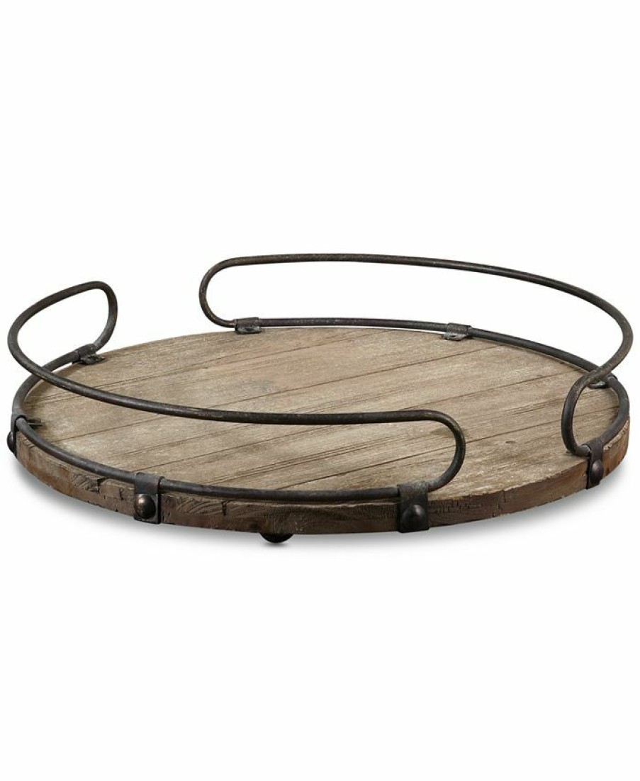 Misc_Gifts * | Uttermost Acela Round Wine Tray Open Miscellaneous