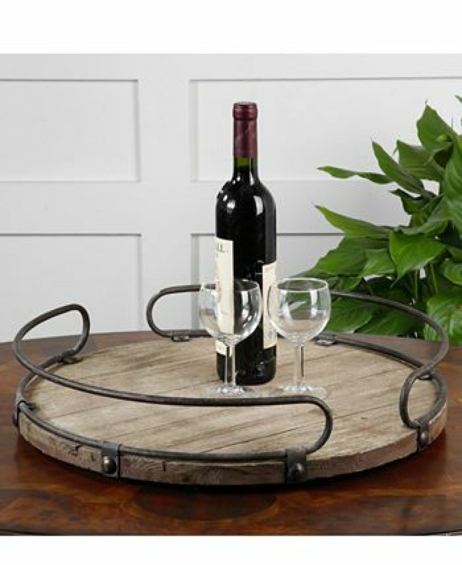 Misc_Gifts * | Uttermost Acela Round Wine Tray Open Miscellaneous