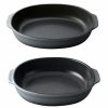 Kitchen * | Berghoff Gem Collection Stoneware Set Of 2 Oval Baking Dishes Gray