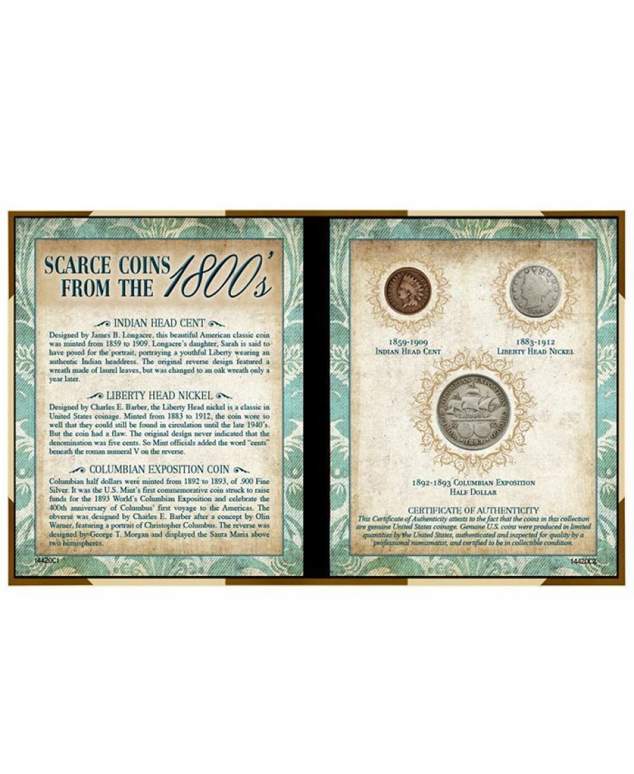 Misc_Gifts * | American Coin Treasures Scarce Coins From The 1800S Indian Head Cent, Liberty Nickel And First Commemorative Coin Multi