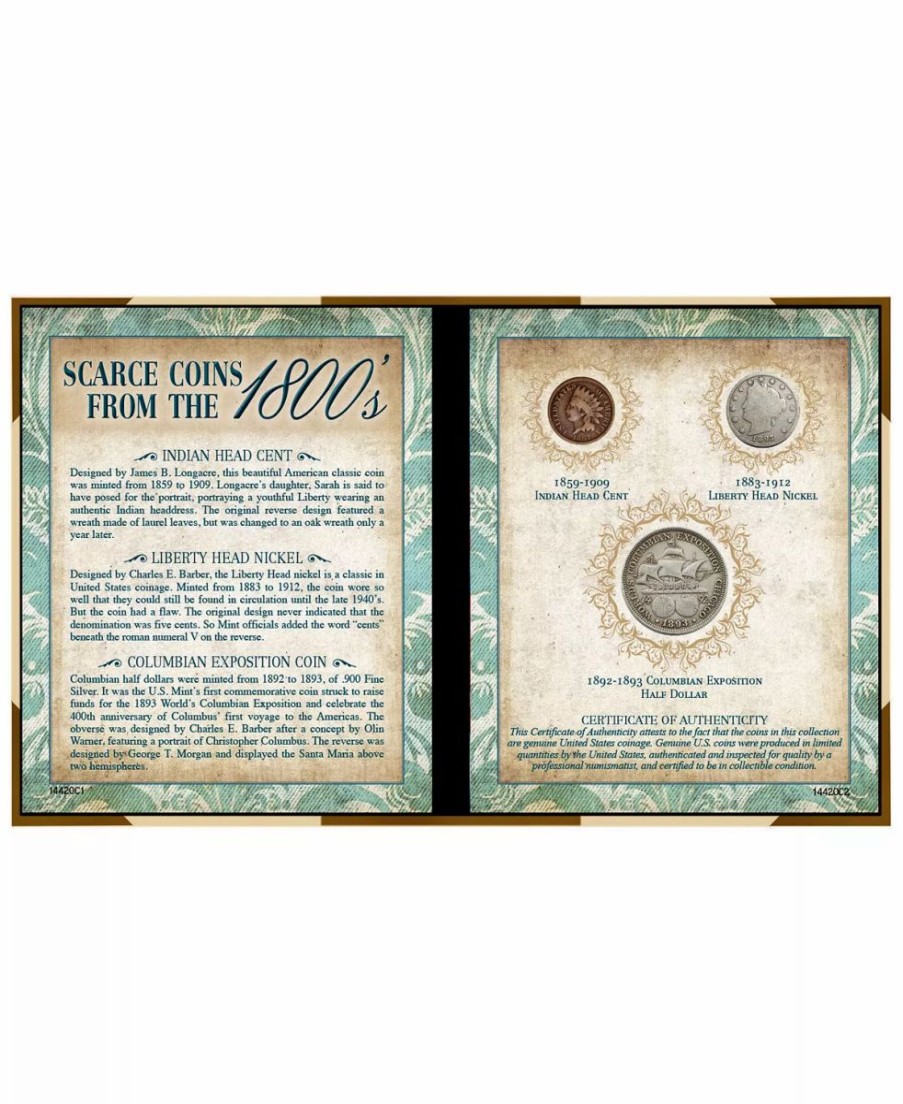 Misc_Gifts * | American Coin Treasures Scarce Coins From The 1800S Indian Head Cent, Liberty Nickel And First Commemorative Coin Multi