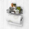 Glassware & Tabletop * | Spectrum Industrial Gray Wall Mount Basket With Paper Towel Holder