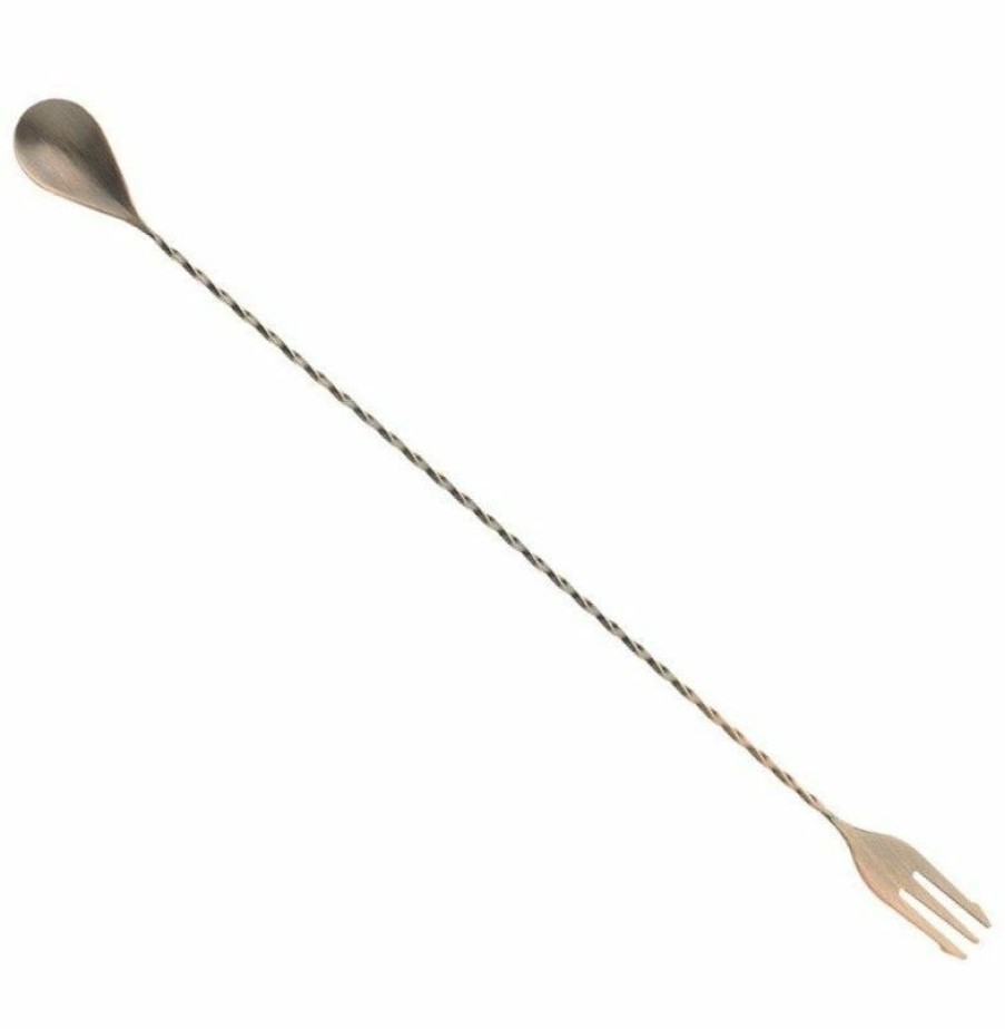 Glassware & Tabletop * | Mercer Barfly 15.75 Bar Spoon With Fork | Antique Copper