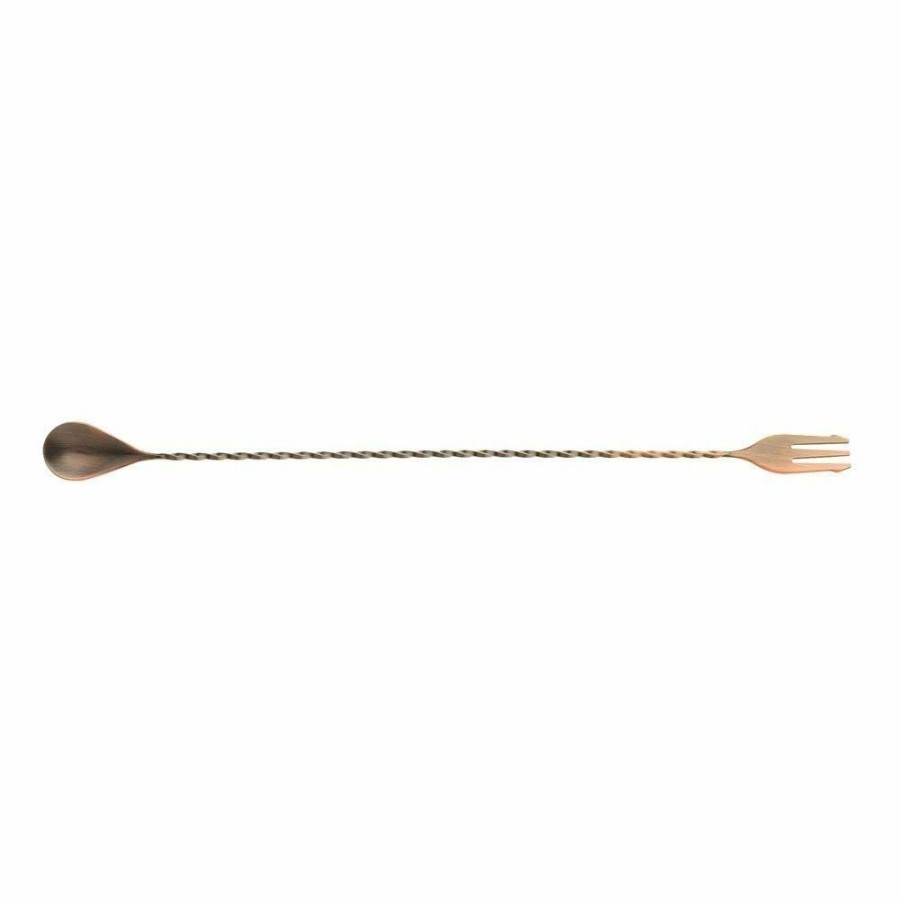 Glassware & Tabletop * | Mercer Barfly 15.75 Bar Spoon With Fork | Antique Copper