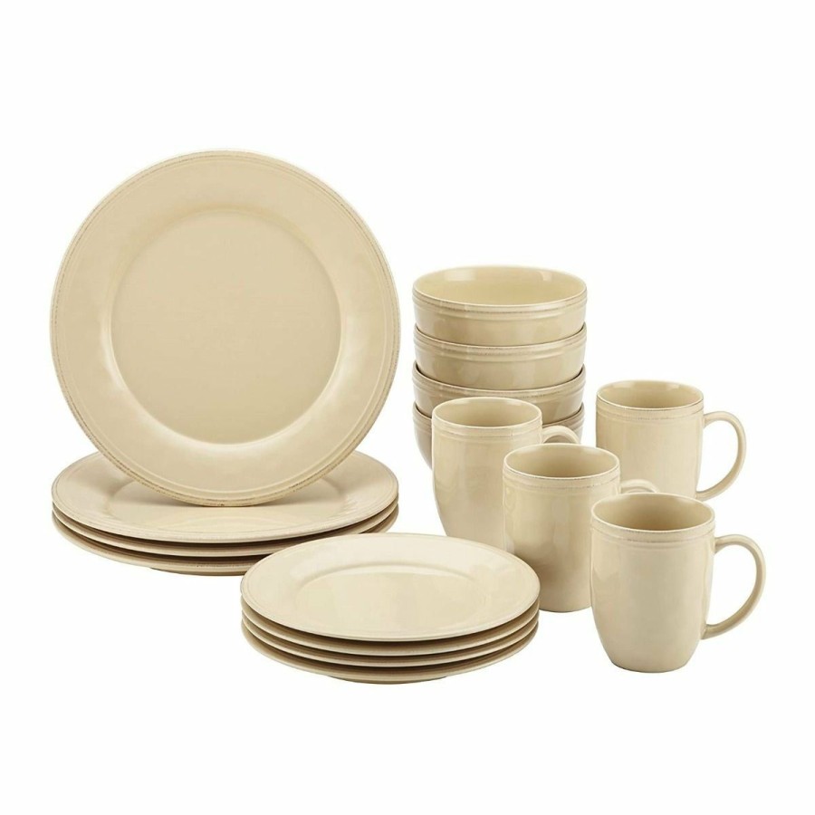 Glassware & Tabletop * | Rachael Ray Cucina Collection 16-Piece Dinnerware Set | Almond Cream