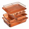 Kitchen * | Gotham Steel 0.6Mm Gauge Stackmaster Nonstick Space Saving 6-Piece Bakeware Set Copper