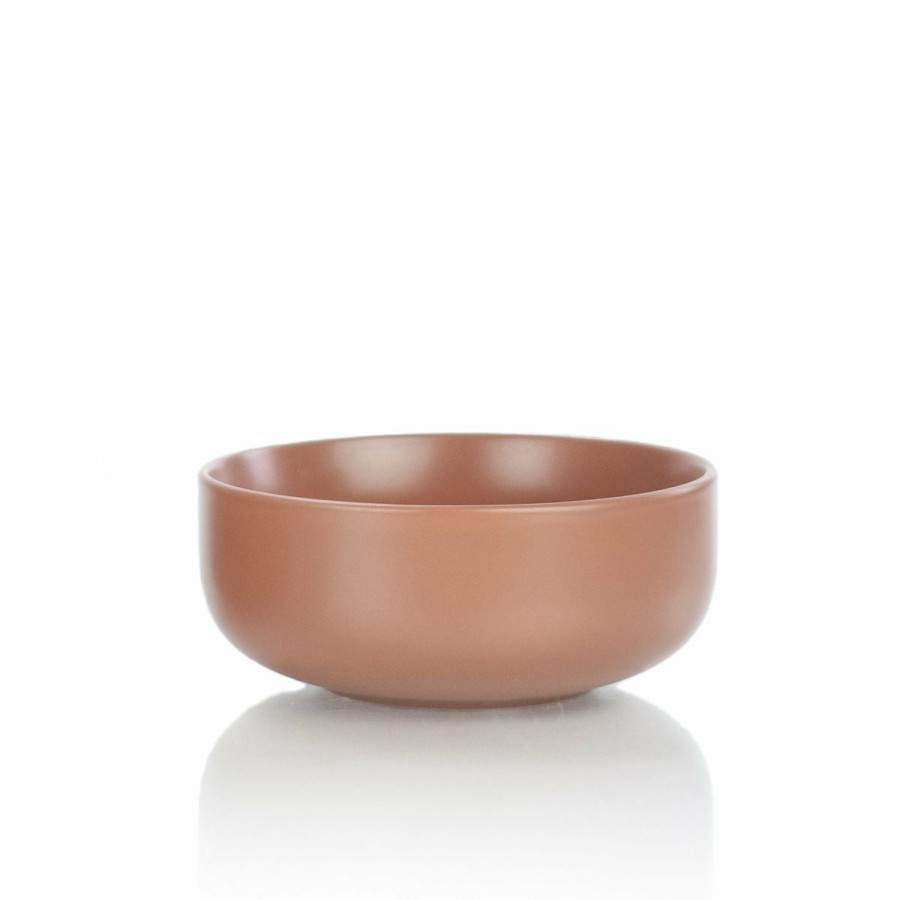 Glassware & Tabletop * | Everything Kitchens Modern Flat 24Oz Bowls (Set Of 4) | Terracotta