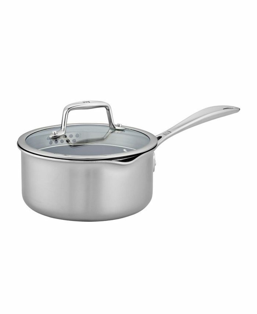 Kitchen * | J.A. Henckels Zwilling Clad Cfx 2-Qt. Saucepan With Strainer Lid And Pouring Spouts Stainless Steel