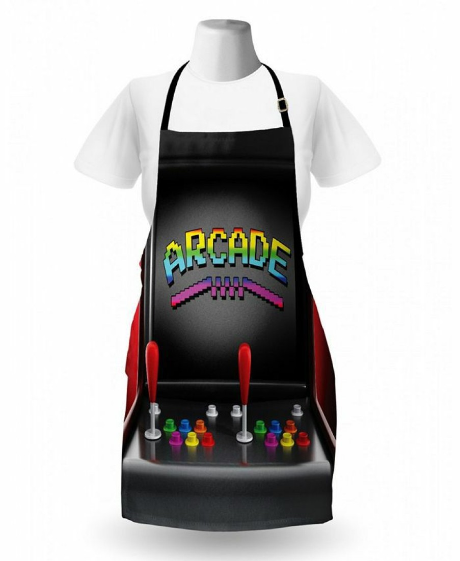 Kitchen * | Ambesonne Video Games Apron Brown