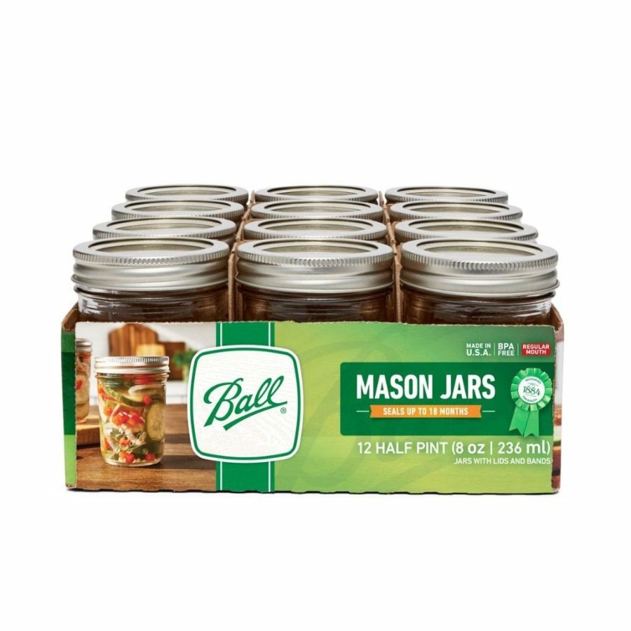 Cooks' Tools * | Ball 1/2 Pint Regular Mouth Canning Jars | 12 Pack