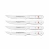 Knives * | Wusthof Cutlery Wusthof Gourmet 4-Piece Steak Knife Set | White Handles