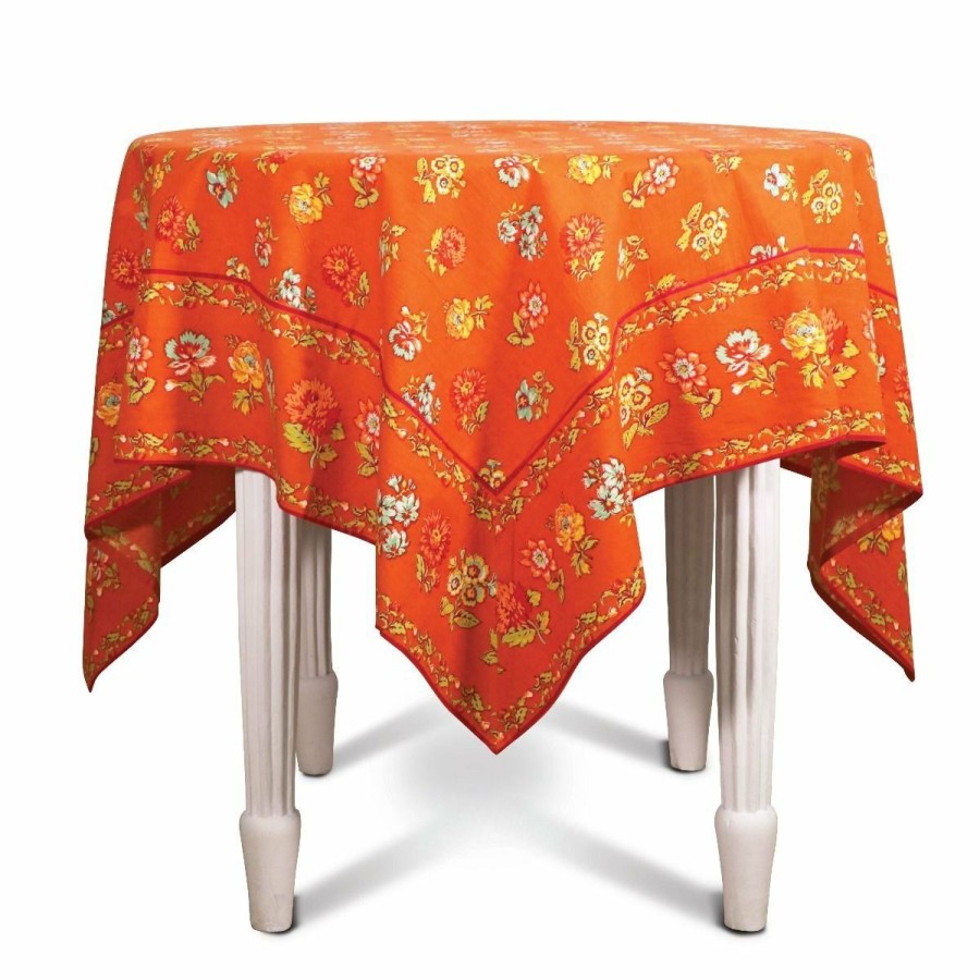 Glassware & Tabletop * | April Cornell 60 X 90 Flower Toss Dining Tablecloth | Terracotta