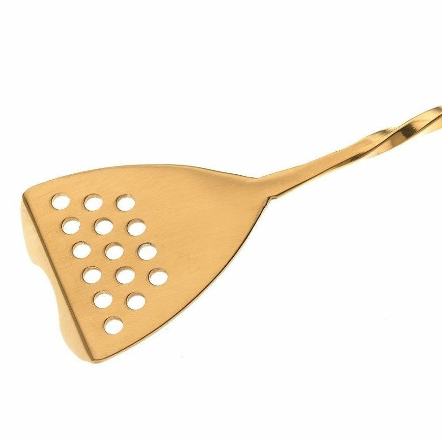 Glassware & Tabletop * | Mercer Barfly 15.75 Bar Spoon With Strainer | Gold Plated