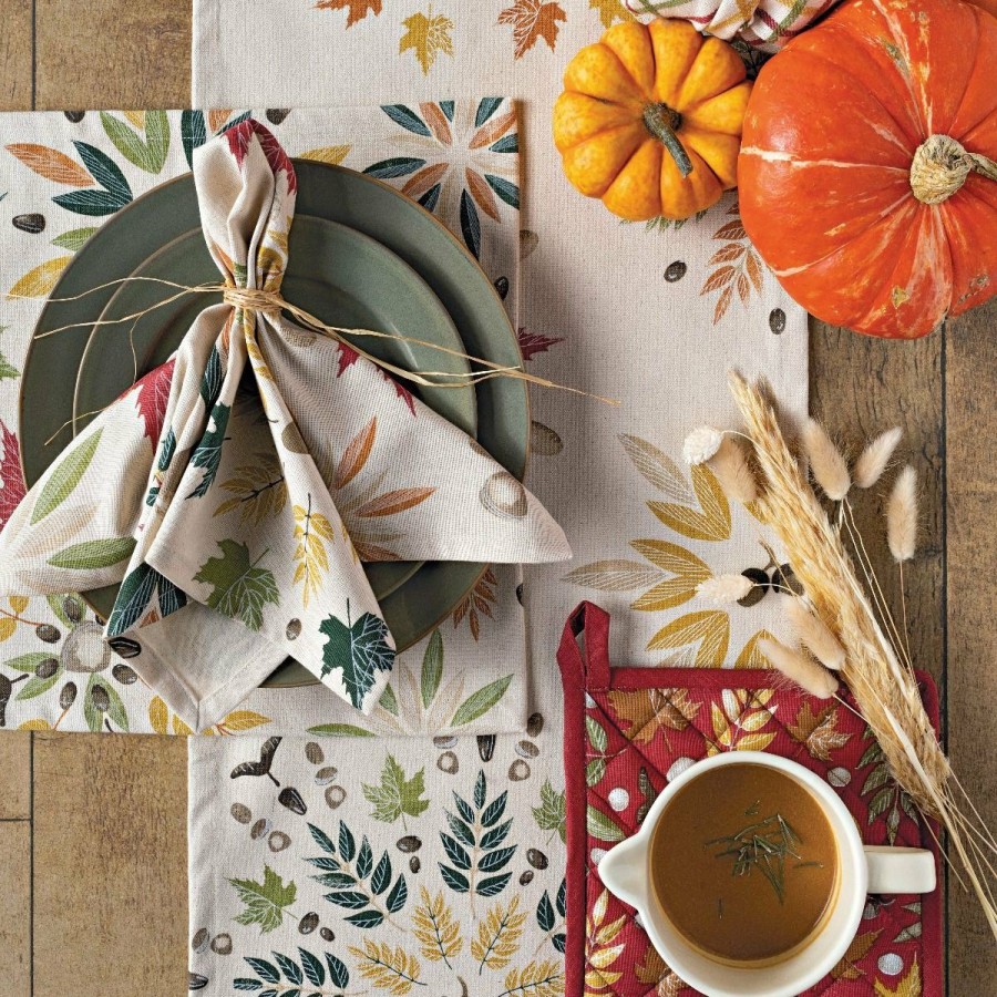 Glassware & Tabletop * | Danica Brands Now Designs By Danica 18 Printed Napkins (Set Of 4) | Fall Foliage