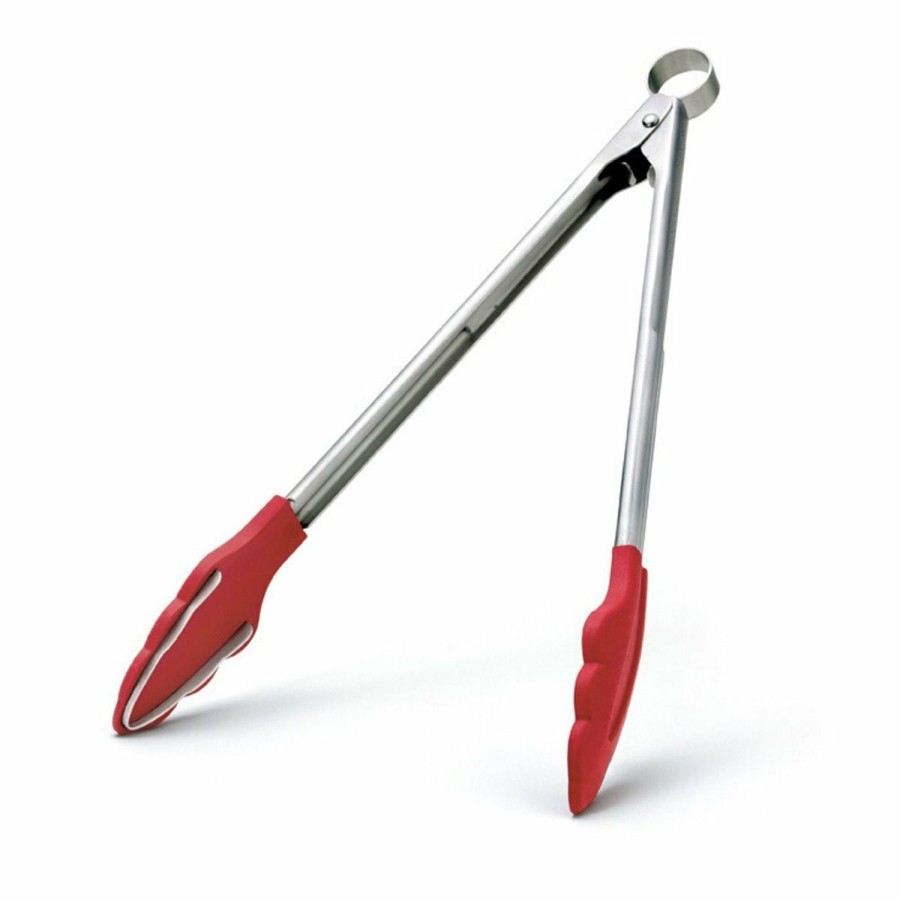 Cooks' Tools * | Cuisipro 12 Silicone Tongs With Teeth | Red