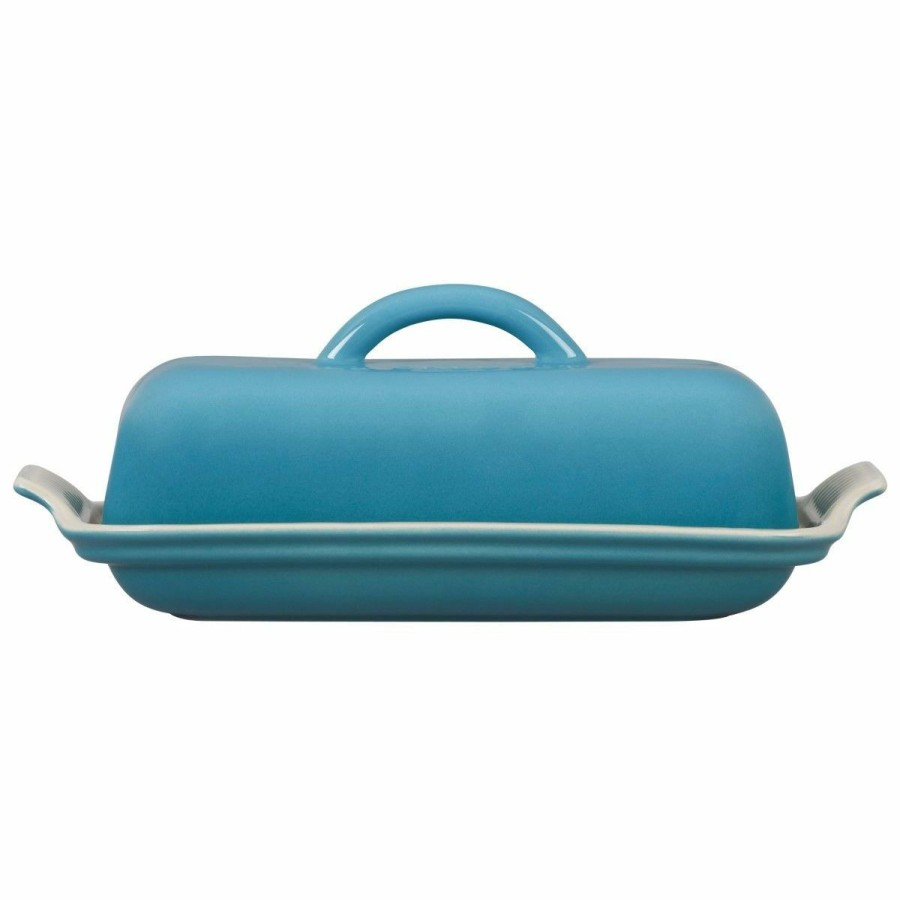 Glassware & Tabletop * | Le Creuset Heritage Butter Dish | Caribbean Blue