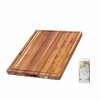 Knives * | Teakhaus Edge Grain Cutting Board W/Hand Grip + Juice Canal (Rectangle) | 20 X 15 X 1.5 With Board Seasoning Stick