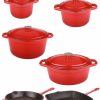 Kitchen * | Berghoff Neo 10-Pc. Cast Iron Cookware Set Red