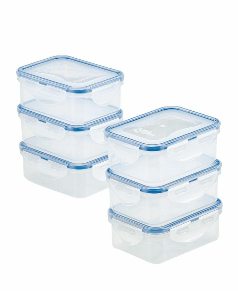 Kitchen * | Lock N Lock Easy Essentials Rectangular 12-Pc. Food Storage Container Set, 11-Oz. Clear