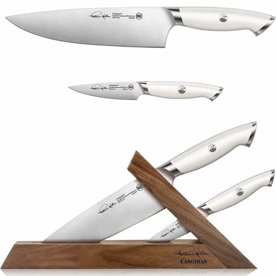 Knives * | Cangshan Cutlery Thomas Keller Signature White Collection Tai 3-Piece Knife Block Set