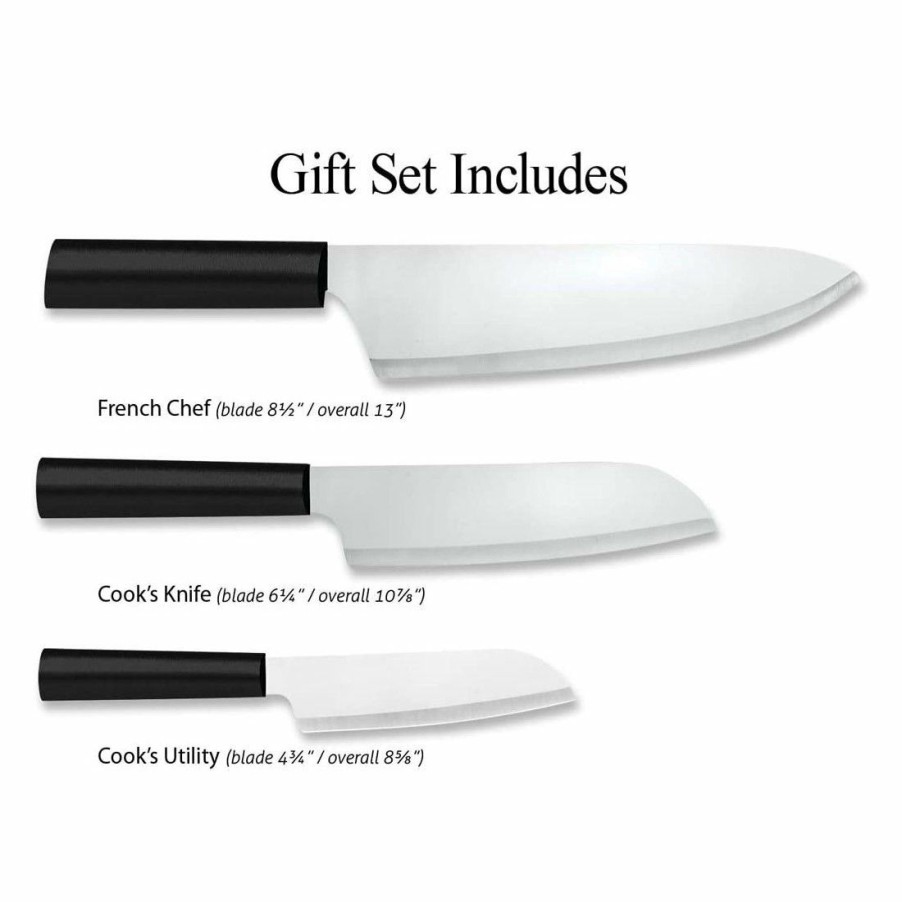 Knives * | Rada Cutlery 3-Piece Chef'S Select Gift Set | Black