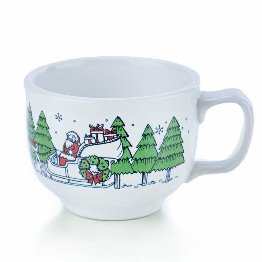 Glassware & Tabletop * | Fiesta 18Oz Jumbo Mugs (Set Of 4) | Christmas Whimsy (White)