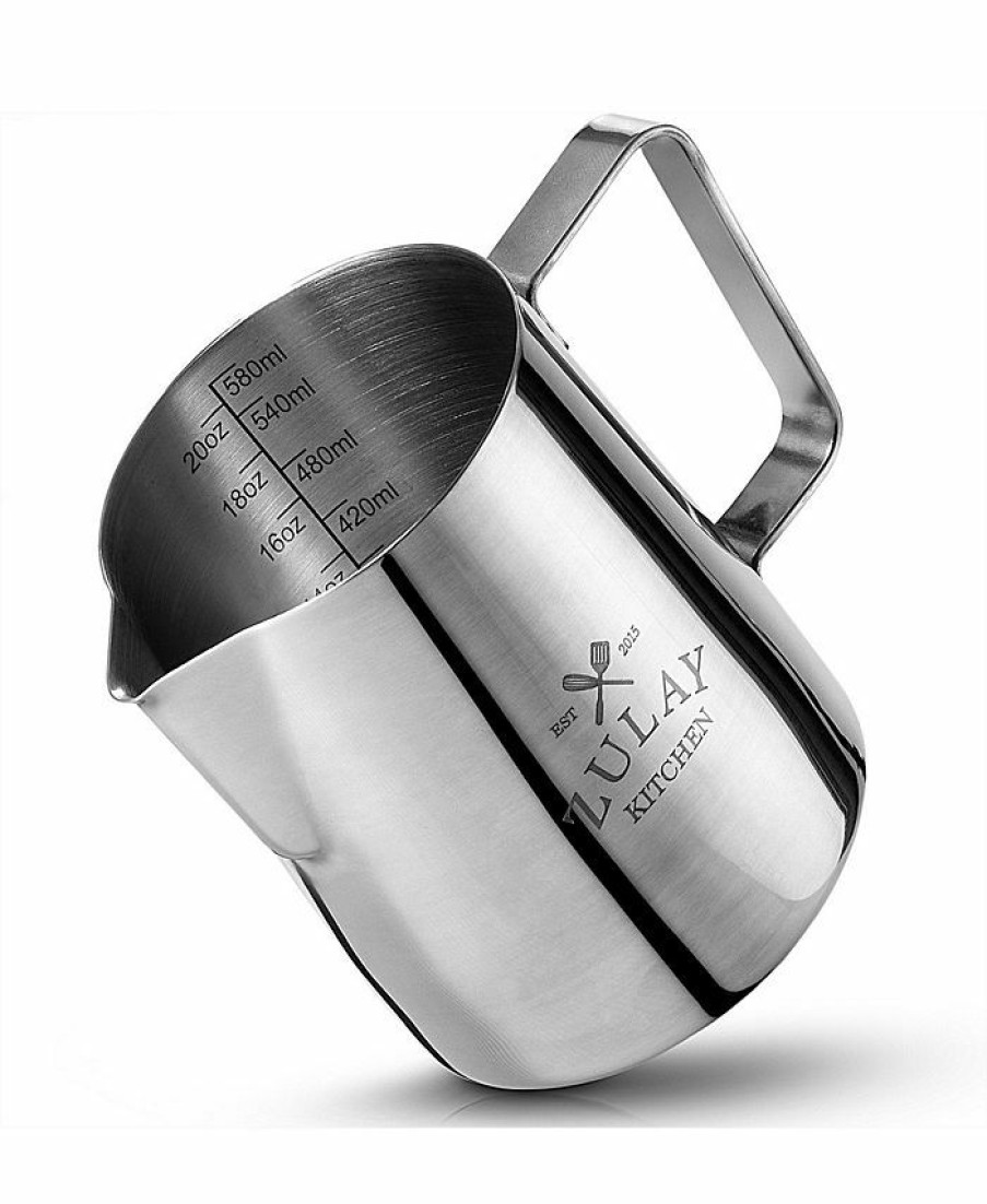 Kitchen * | Zulay Kitchen Stainless Steel Frothing Pitcher Silver