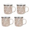 Glassware & Tabletop * | Golden Rabbit Enamelware 12Oz Mugs Set Of 4 | Taupe Swirl